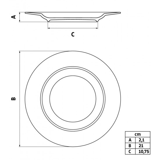 Prato Sobremesa 21cm Azzura Porcelana Tramontina